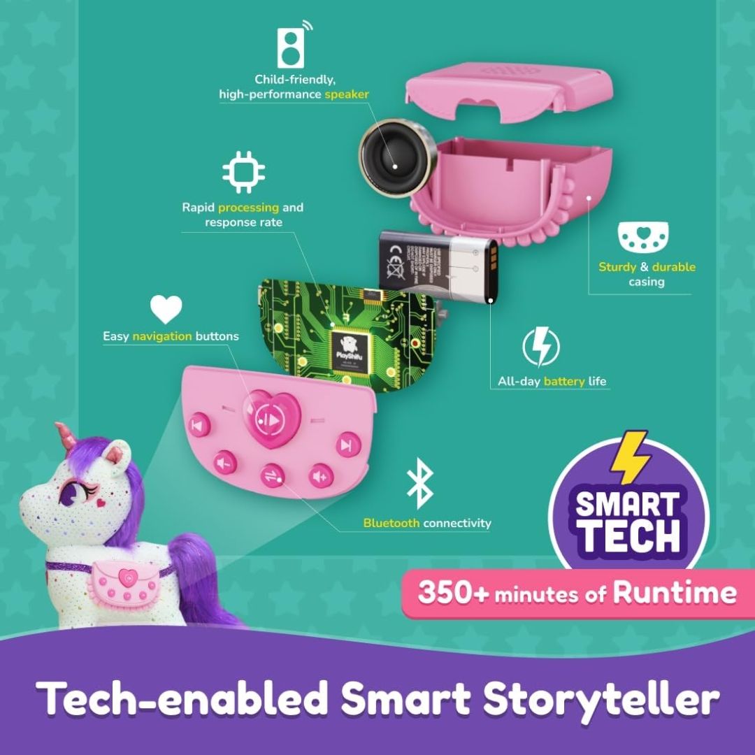 PlayShifu Smart Talking Plush Toy for Kids – ZeeZee Unicorn Doll | Interactive Singing & Storytelling Soft Toy | Bluetooth Play | Gift for Girls & Boys Ages 3–6 | Unicorn Gifts view 5
