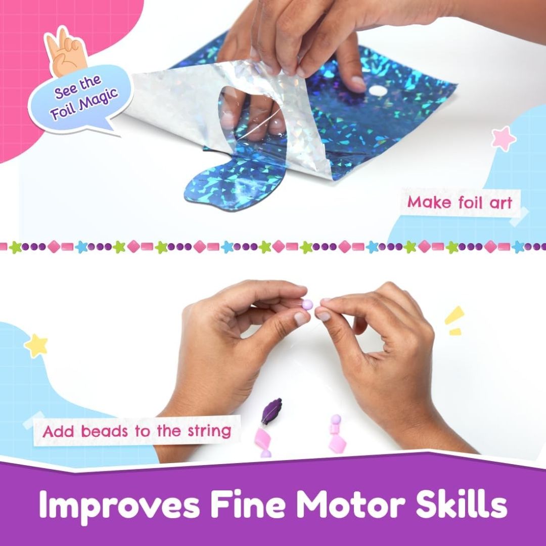 Bloomingo DIY Mermaid Dreamcatcher Craft Kit – Creative & Engaging Gift for Kids | Develop Fine Motor Skills, Learn Crafting | Explore Imagination | Fun Craft Activity | Ages 4+ view 3