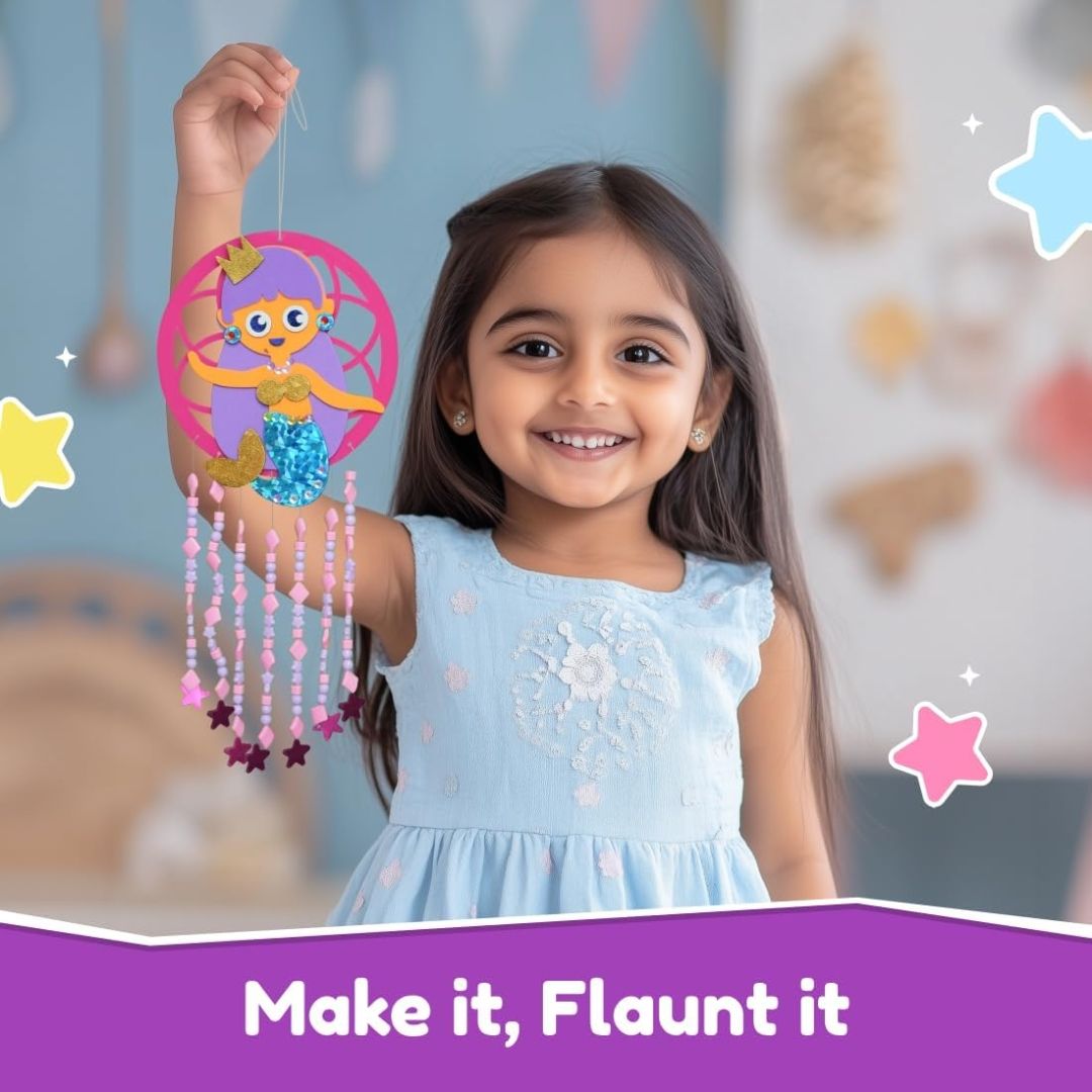 Bloomingo DIY Mermaid Dreamcatcher Craft Kit – Creative & Engaging Gift for Kids | Develop Fine Motor Skills, Learn Crafting | Explore Imagination | Fun Craft Activity | Ages 4+ view 5