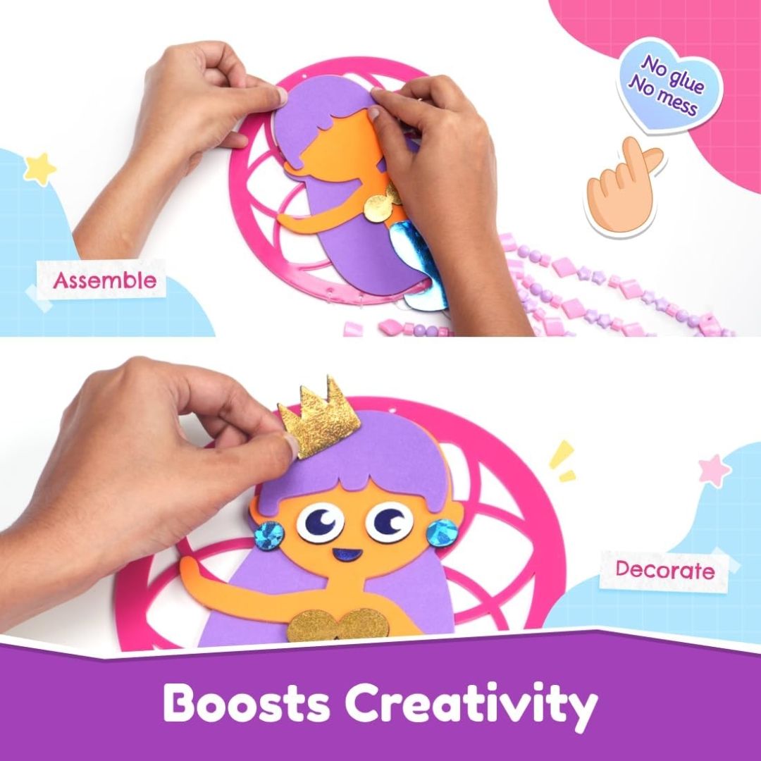 Bloomingo DIY Mermaid Dreamcatcher Craft Kit – Creative & Engaging Gift for Kids | Develop Fine Motor Skills, Learn Crafting | Explore Imagination | Fun Craft Activity | Ages 4+ view 6