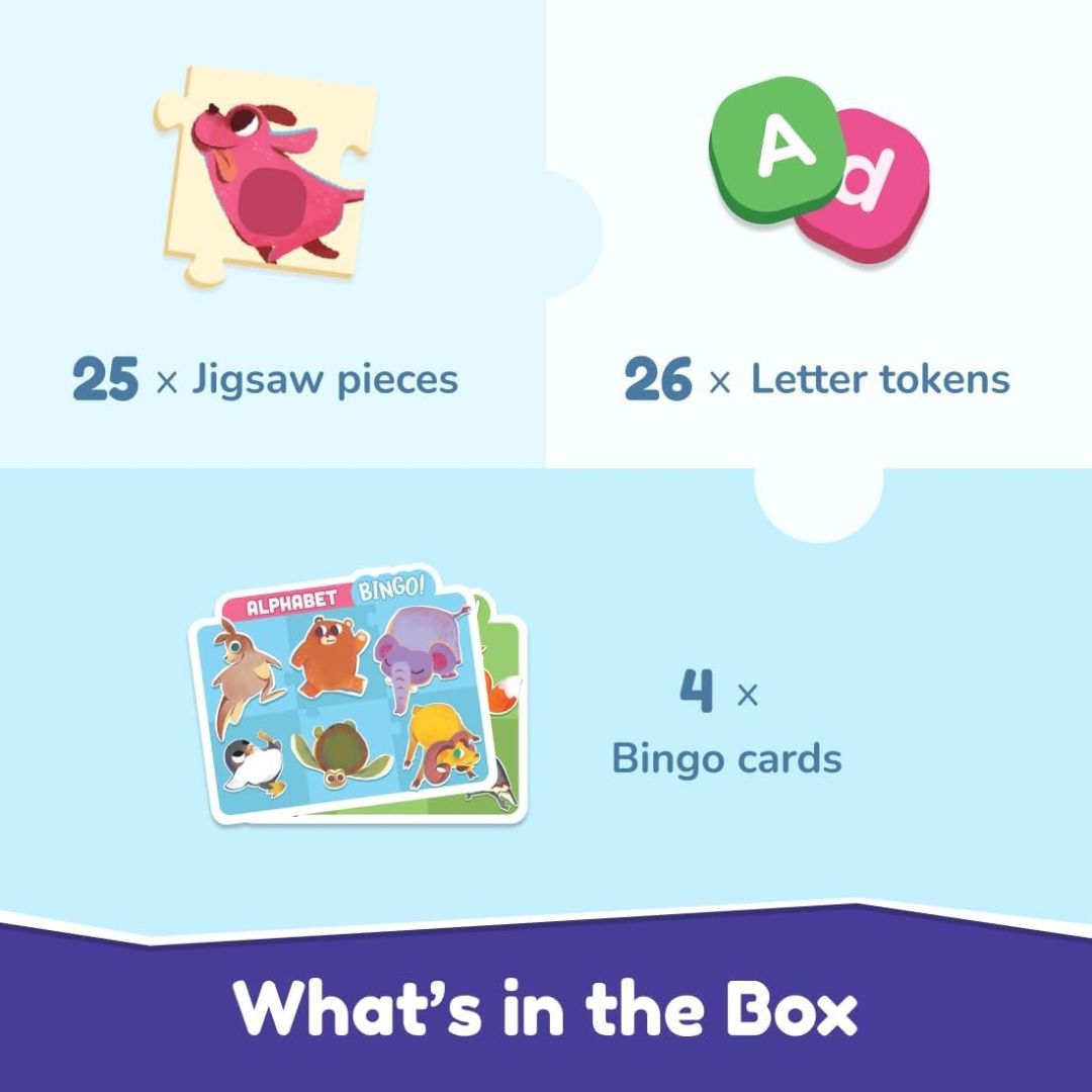 Bloomingo ABC with Animals : Fun Alphabet Matching Puzzle with 26+ Pieces & Activity Sheet | Early Literacy Educational Toy for Kids Ages 3+ | Develops Letter Recognition & Phonics Skills view 4