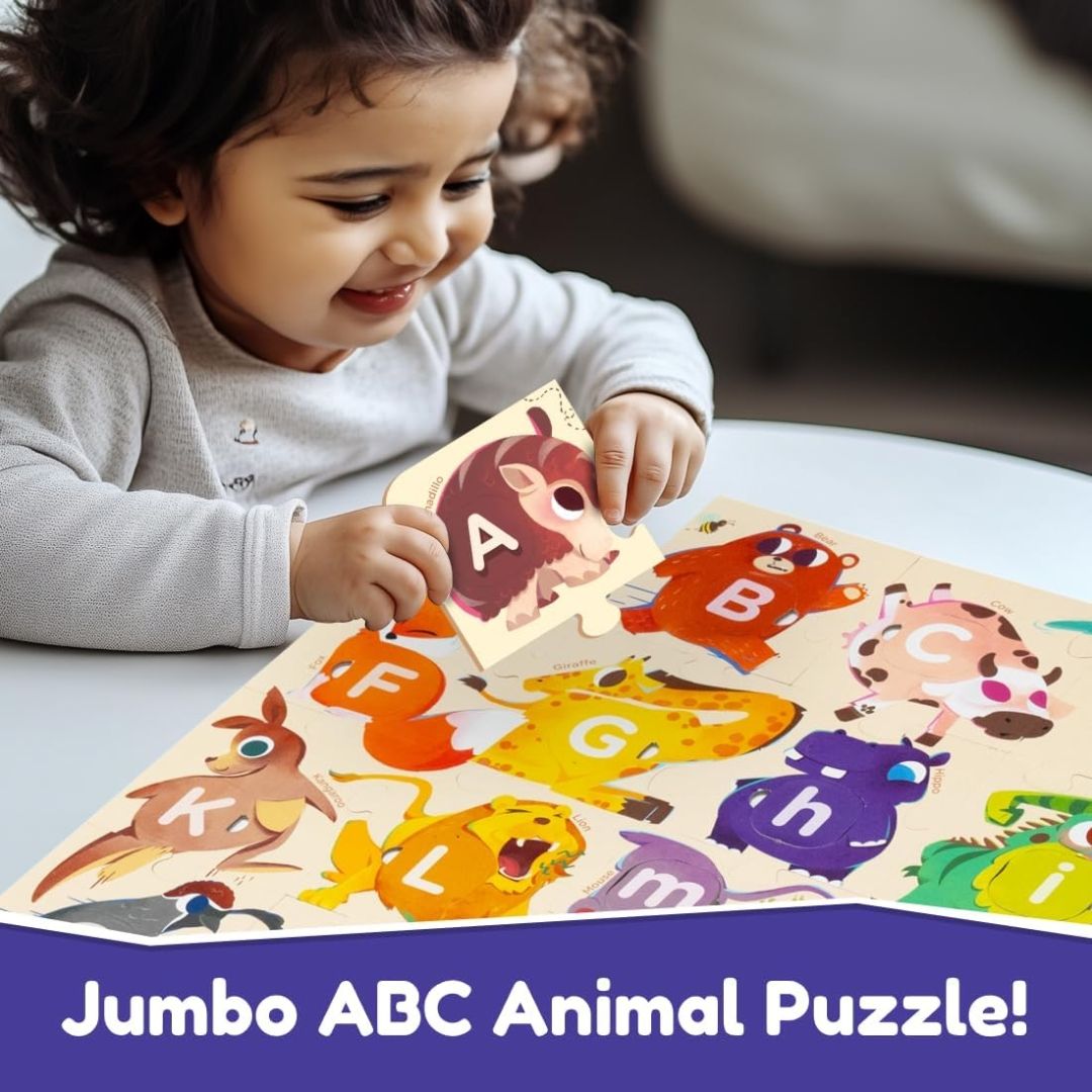Bloomingo ABC with Animals : Fun Alphabet Matching Puzzle with 26+ Pieces & Activity Sheet | Early Literacy Educational Toy for Kids Ages 3+ | Develops Letter Recognition & Phonics Skills view 2