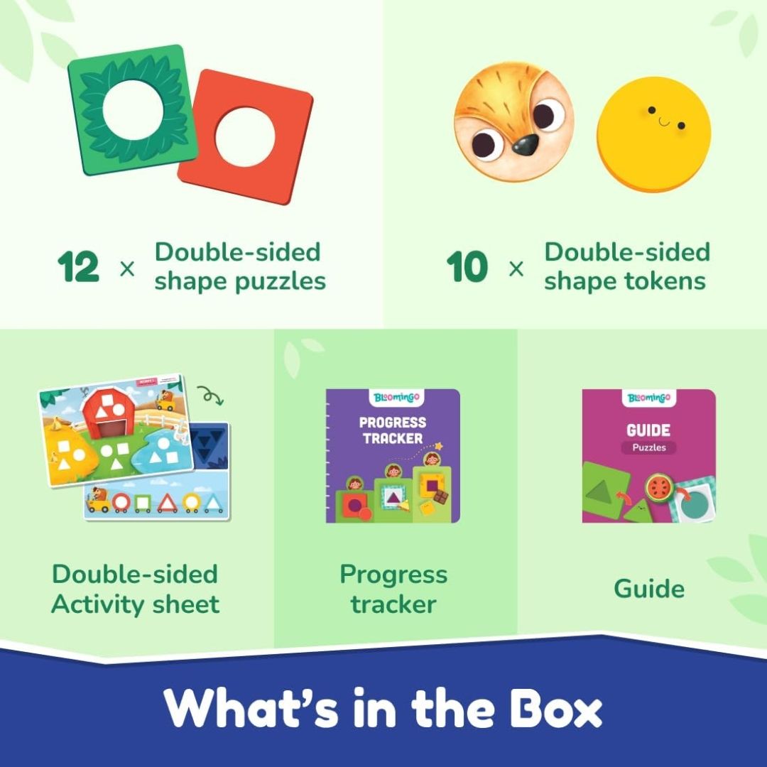 Bloomingo Shapes and Colours on My Farm : Interactive Puzzle with 20+ Pieces, Matching Cards & Activity Sheet | Fun & Educational STEM Toy for Kids Ages 3+ | Develops Early Math & Cognitive Skills view 4