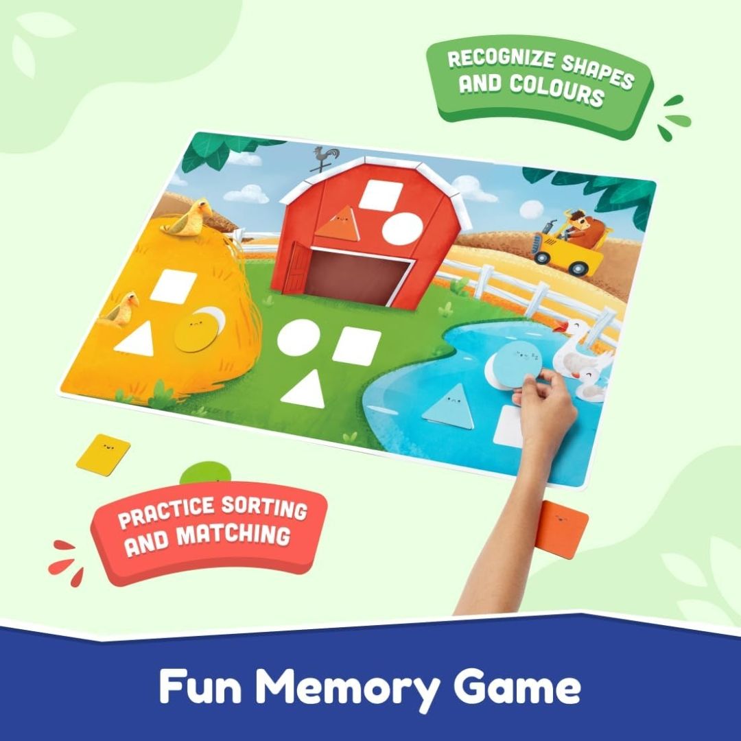 Bloomingo Shapes and Colours on My Farm : Interactive Puzzle with 20+ Pieces, Matching Cards & Activity Sheet | Fun & Educational STEM Toy for Kids Ages 3+ | Develops Early Math & Cognitive Skills view 14