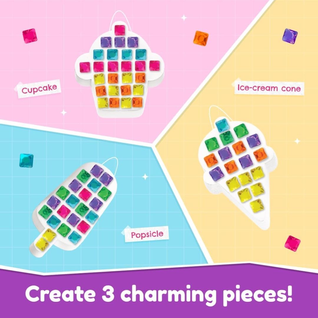 Bloomingo Art & Craft Kit for Ages 5+ - Mosaic Marvels DIY Craft Kit - Delicious Desserts | Easy-to-follow instructions | DIY kit for kids | 3-in-1 pack | Mosaic Art | Desserts | Cupcake | Popsicle | Ice cream cone | Slow-drying plaster | Areca-leaf moulds | Mosaic tiles | DIY wall hangings | Create and decorate view 6