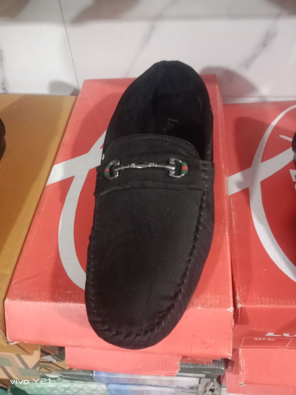 Black Suede Loafers view 2