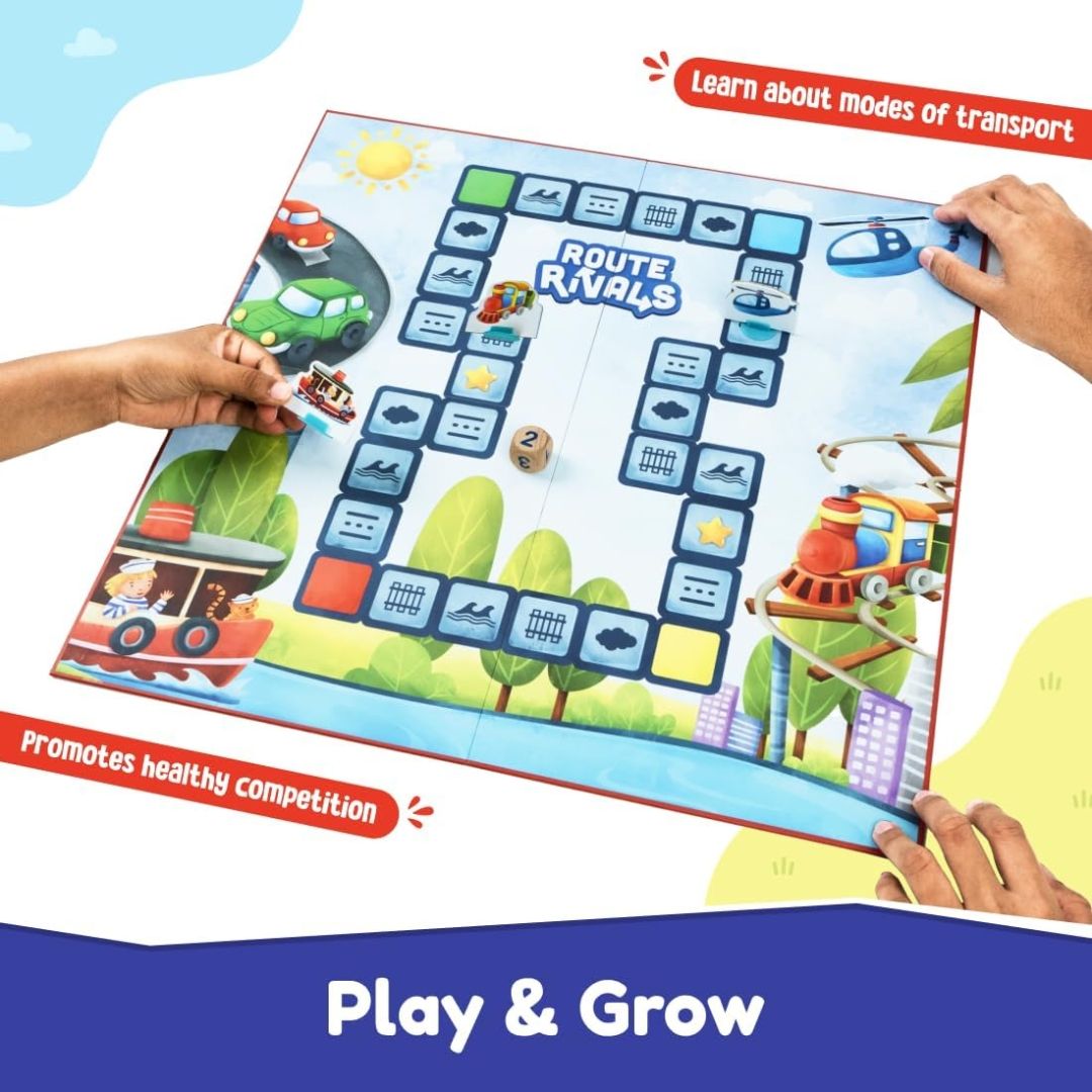 Bloomingo Board Game - Route Rivals: Thrilling Racing Game for Kids & Adults; Compete via Road, Rail, & Water; Gift for Ages 4, 5, 6, 7, 8, 9, 10, 11, 12 & More view 6