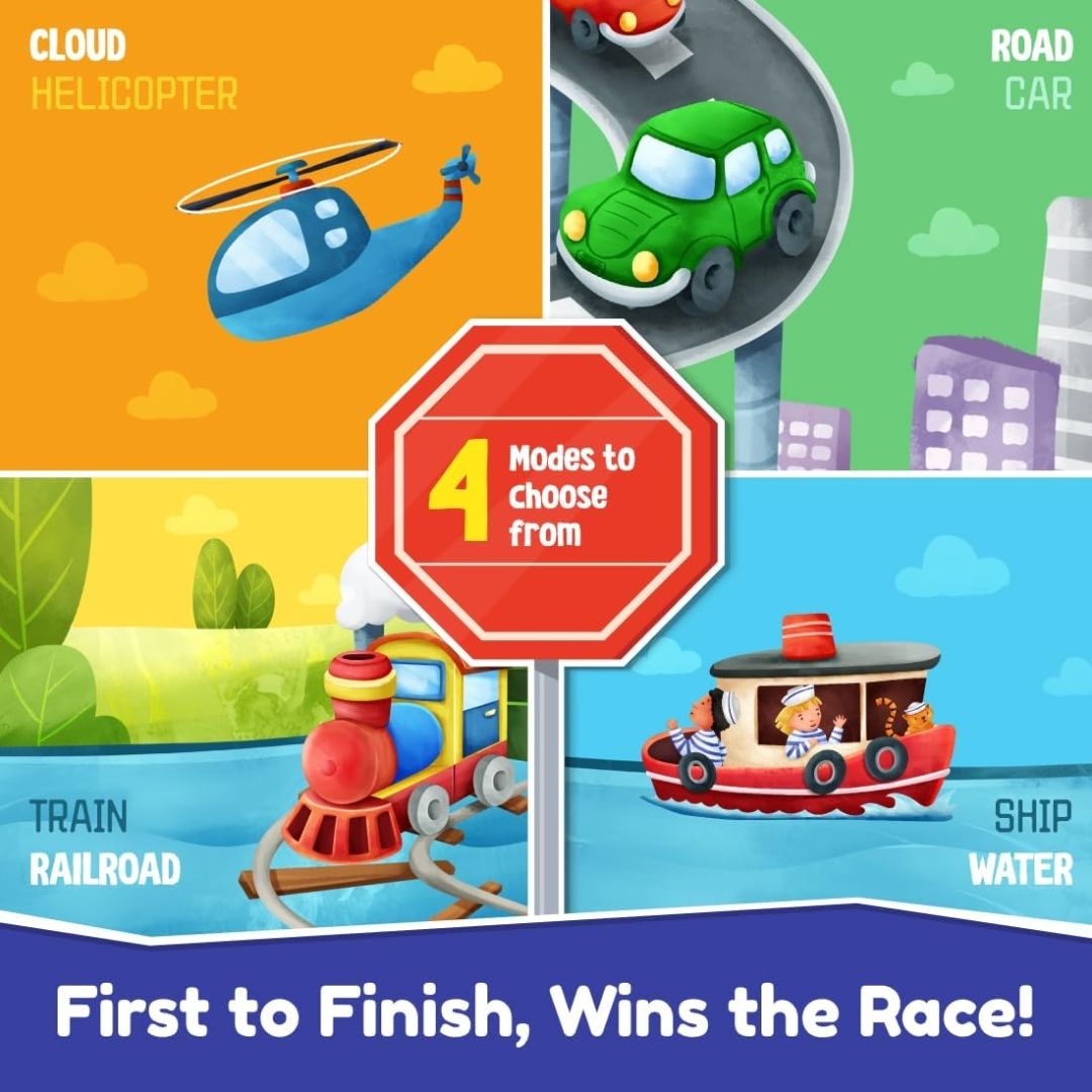 Bloomingo Board Game - Route Rivals: Thrilling Racing Game for Kids & Adults; Compete via Road, Rail, & Water; Gift for Ages 4, 5, 6, 7, 8, 9, 10, 11, 12 & More view 5