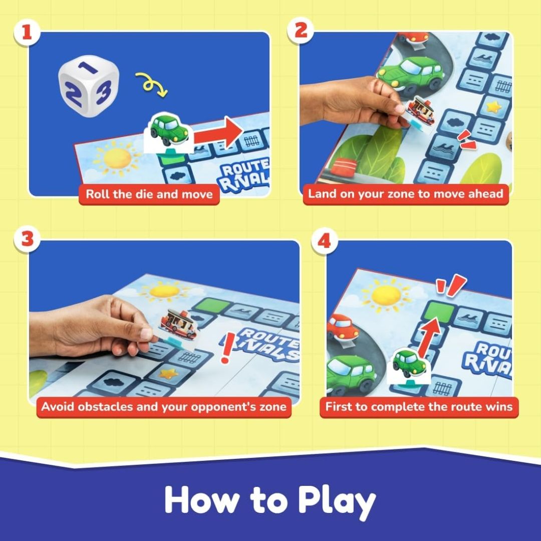 Bloomingo Board Game - Route Rivals: Thrilling Racing Game for Kids & Adults; Compete via Road, Rail, & Water; Gift for Ages 4, 5, 6, 7, 8, 9, 10, 11, 12 & More view 4