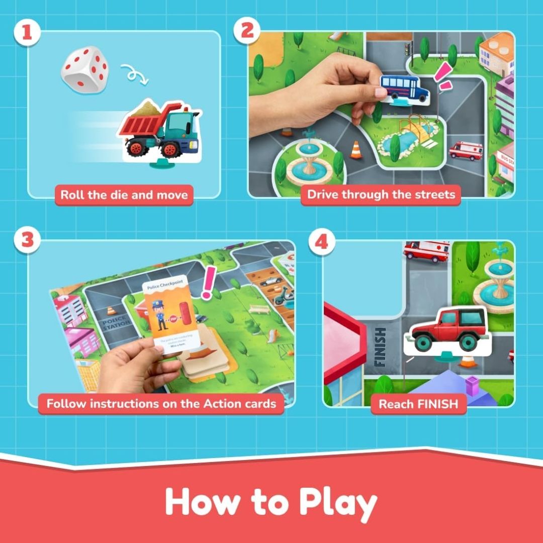 Bloomingo Chaos Commute Strategy Board Game – Exciting Family Time | Gift for Kids | Develop Planning, Decision-, Problem-Solving & Critical Thinking | Fun Traffic Adventure Game | Ages 4+ view 4