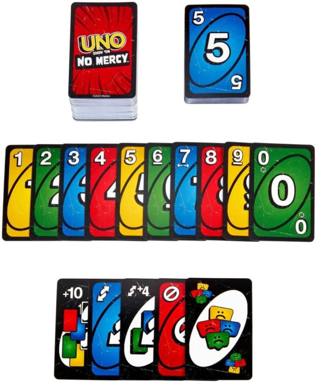 Mattel Games UNO Show ‘em No Mercy Card Game for Kids, Adults & Family Parties and Travel with Extra Cards, Special Rules and Tougher Penalties. view 4