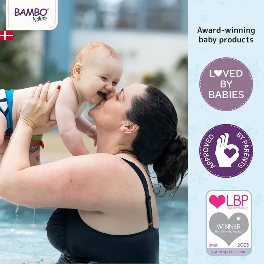Bambo Nature Disposable Swim Diaper Pants | Double Leak Barriers | Soft 360° Elastic Fit, Chemical Free & Leakproof Pool Diapers For Baby Waterproof Toddler Swimming Swimsuit | Kids 12+ kg, 12 Count view 3