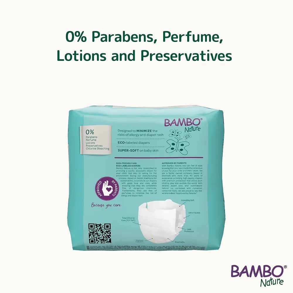Bambo Nature Premium Baby Tape Diapers for Premature Baby XXS Size (1-3 Kgs) - Super Absorbent, Breathable, Extra Soft, Dermatologically Tested, Hypoallergenic Nappies With Wetness Indicator, 24 Count (White, XXS, 24.00, count) view 6