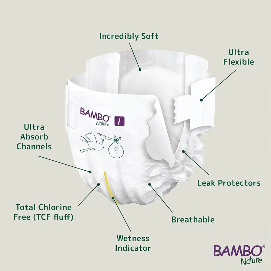 Bambo Nature Premium Baby Tape Diapers for Baby Small Size (3-6 Kgs) - Super Absorbent, Breathable, Extra Soft, Dermatologically Tested, Hypoallergenic Infant Nappies With Wetness Indicator, 30 Count view 3