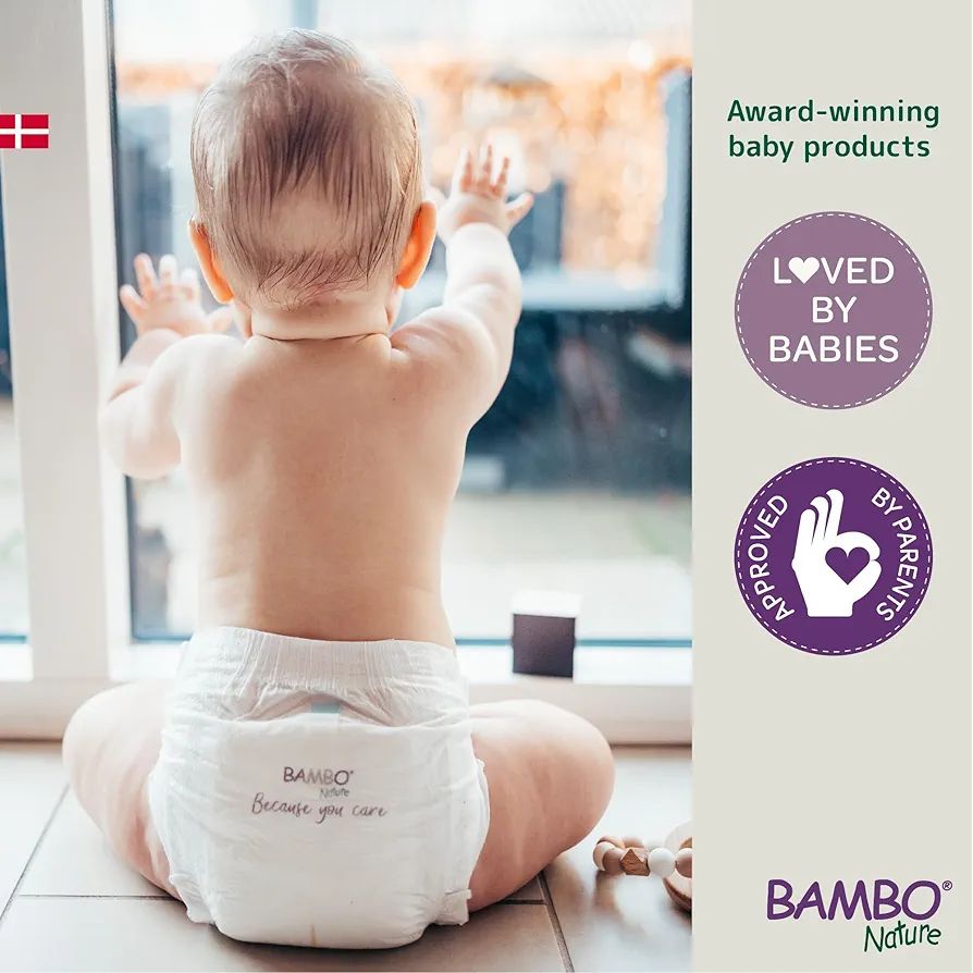 Bambo Nature Premium Baby Tape Diapers for Baby Large Size (7-14 Kgs), Super Absorbent, Breathable, Extra Soft, Dermatologically Tested, Hypoallergenic Nappies With Wetness Indicator, 24 Count view 5