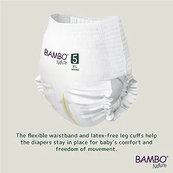 Bambo Nature Premium Baby Pants Diapers for Kids XL Size (11-17 Kgs), Super Absorbent, Breathable, Extra Soft, Dermatologically Tested, Hypoallergenic Toddler Nappies With Wetness Indicator, 19 Count view 4