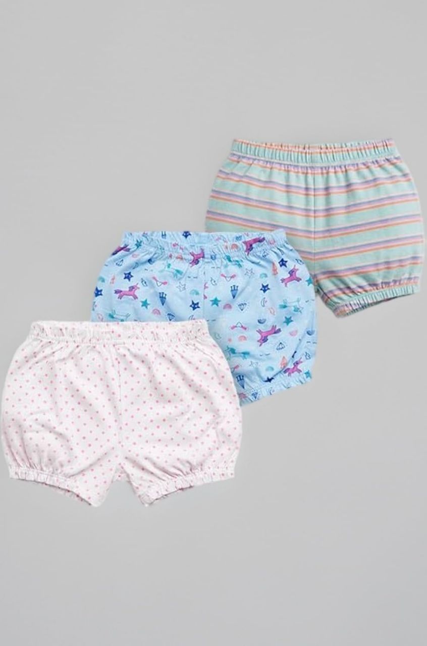 Carter's Baby Girl 3-Pack Cotton Blommers in Assorted Prints with Anti Microbial Finish | Soft Baby Innerwear