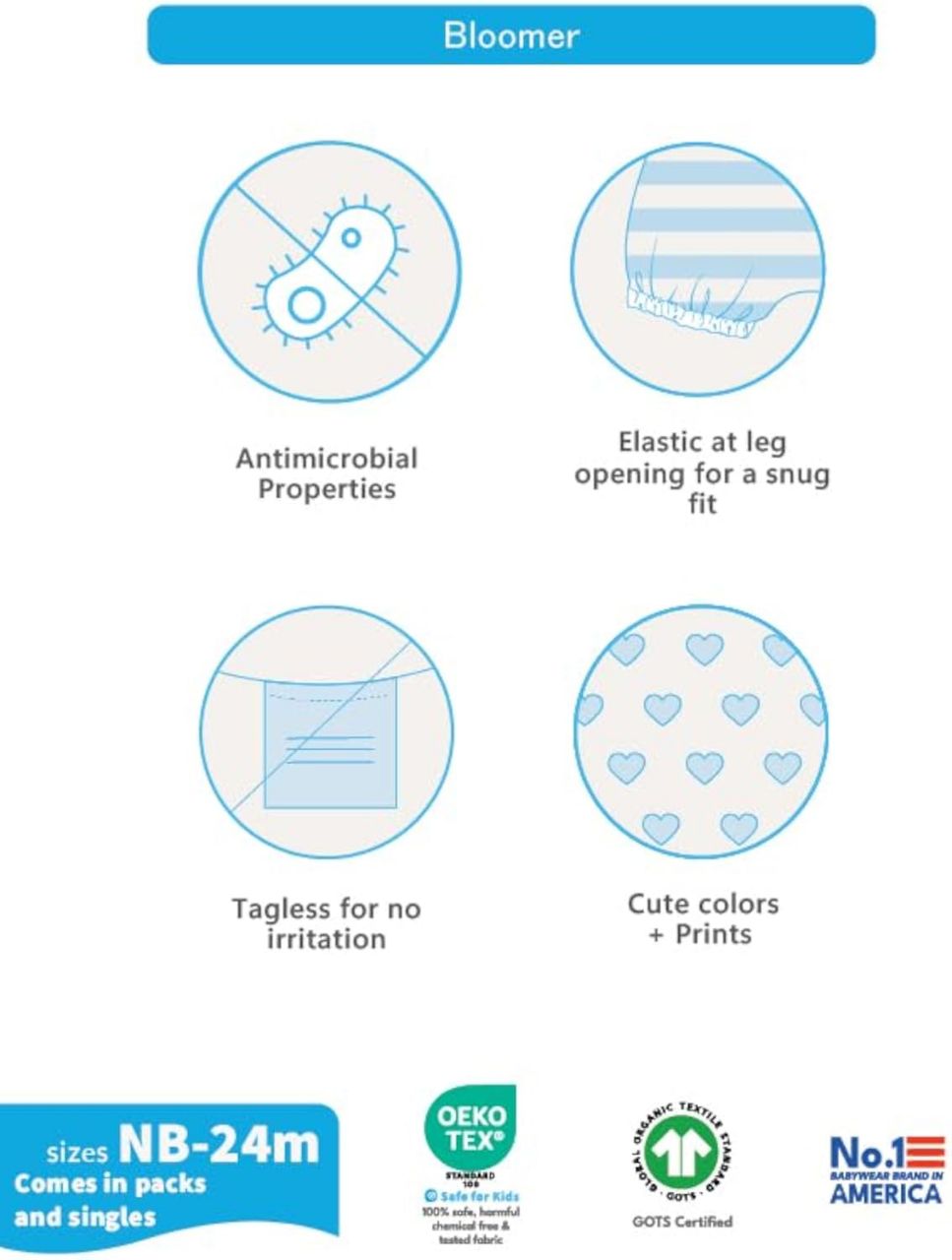 Carter's Baby Girl 3-Pack Cotton Blommers in Assorted Prints with Anti Microbial Finish | Soft Baby Innerwear view 4