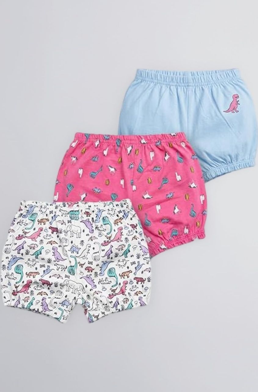 Carter's Baby Girl 3-Pack Cotton Blommers in Assorted Prints with Anti Microbial Finish | Soft Baby Innerwear 3