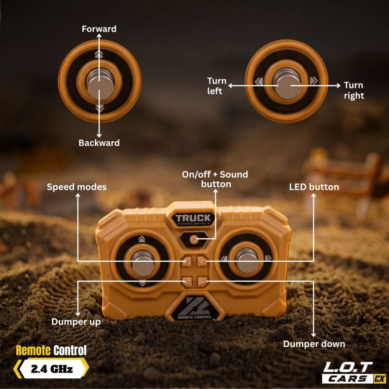 L.O.T Cars Rumble - 1:64 Scale Tabletop RC Dumptruck view 5