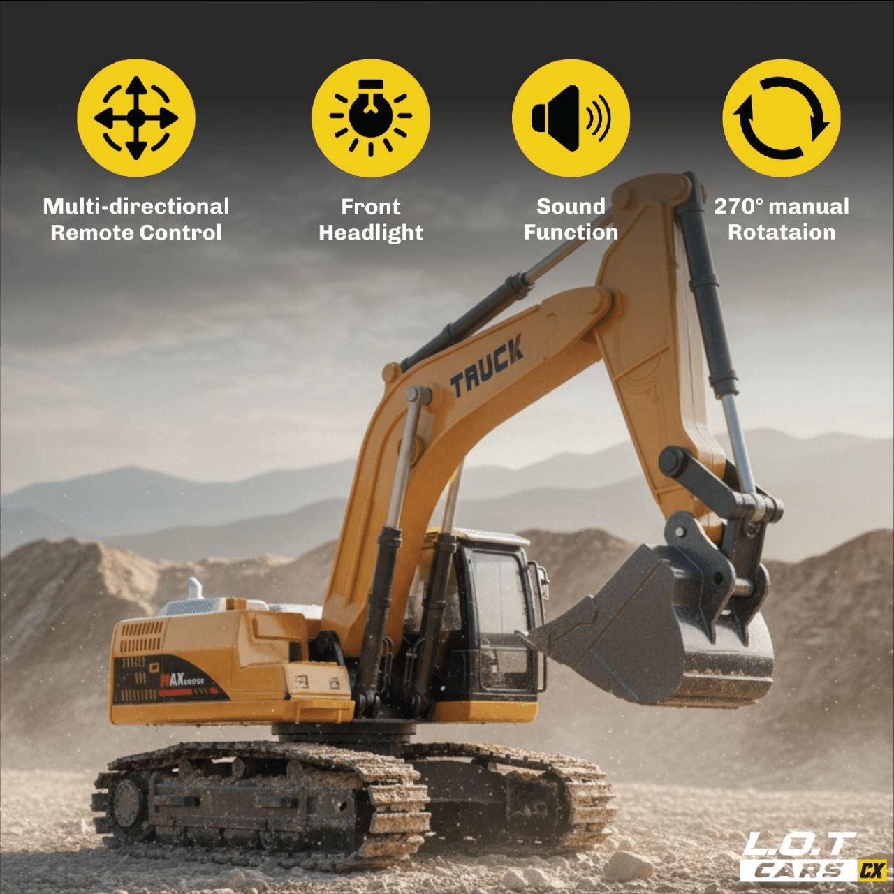 L.O.T Cars Fang - 6 Channel RC Excavator view 3