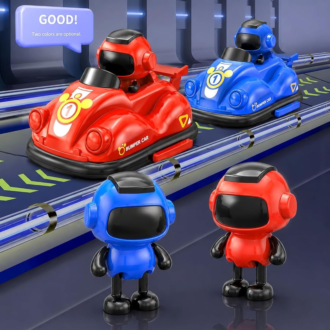 VGRASSP 2 Player Remote Control Bumper GO Kart Toy for Kids with Ejecting Robots - Rechargeable 360° Rotating 2.4GHz RC Multiplayer Battle Cars for Siblings and Friends - Color As Per Stock view 6