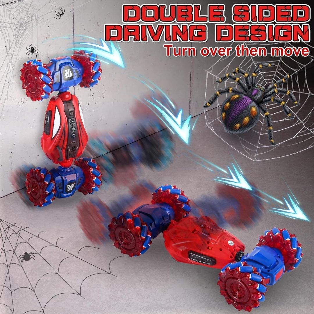 Spider Gesture Sensing Stunt Car for Kids | Hand Controlled Twist RC Car with Spray, Lights & Music 2.4GHz 4WD Off-Road Drift Car | 360° Rotating Double-Sided Remote Control Toy Gifts Ages 4-12 view 7