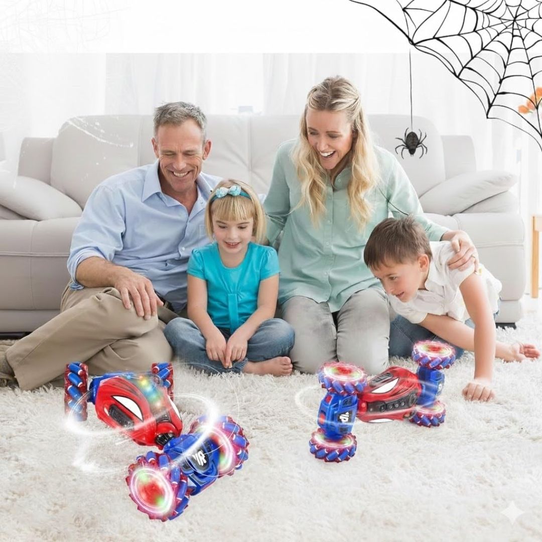 Spider Gesture Sensing Stunt Car for Kids | Hand Controlled Twist RC Car with Spray, Lights & Music 2.4GHz 4WD Off-Road Drift Car | 360° Rotating Double-Sided Remote Control Toy Gifts Ages 4-12 view 4