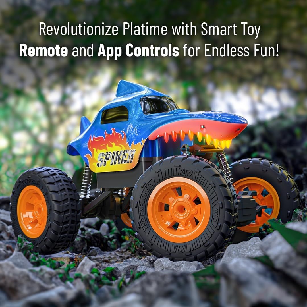 Mirana 2WD RC Car for Kids | High-Speed ATV Remote & App-Controlled Rock Crawler | USB Rechargeable Offroad Monster Truck with Bluetooth Speakers & RGB Lights | for Boys & Girls (Blue, Spiker) view 5