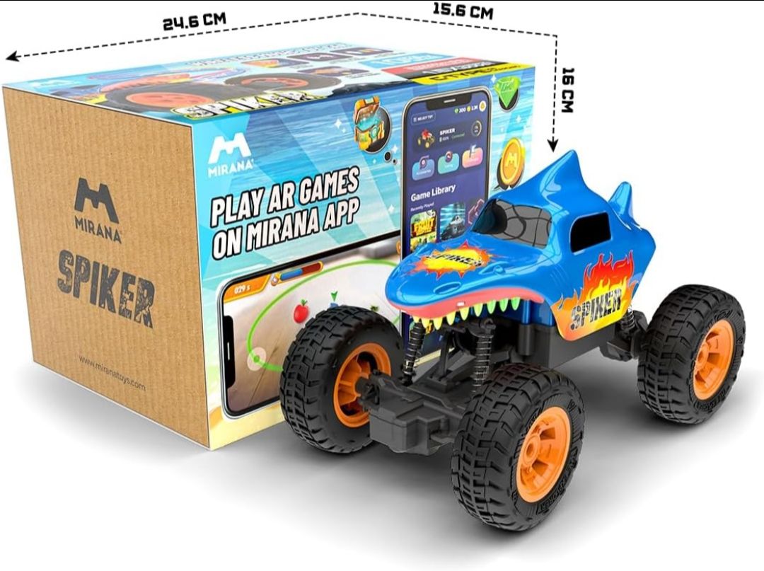 Mirana 2WD RC Car for Kids | High-Speed ATV Remote & App-Controlled Rock Crawler | USB Rechargeable Offroad Monster Truck with Bluetooth Speakers & RGB Lights | for Boys & Girls (Blue, Spiker) view 4