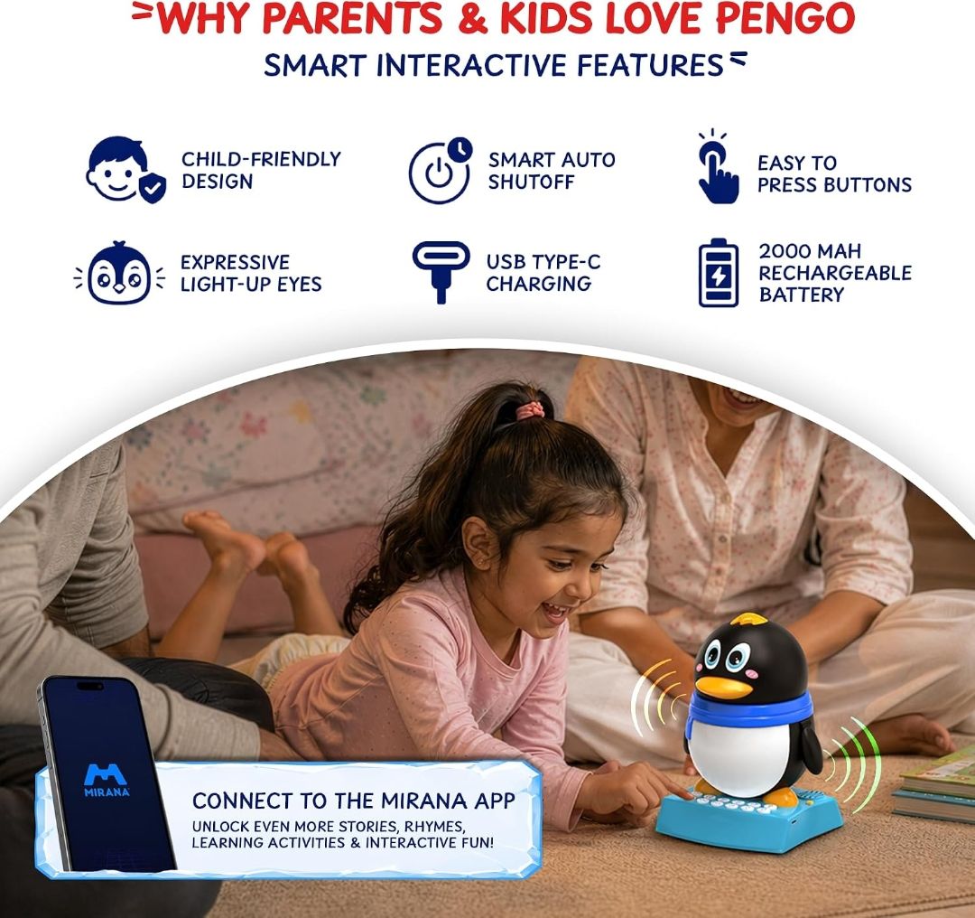 Pengo the Dancing Penguin & Musical Toy for Kids - Storytelling, Learning & Rhymes - Rechargeable Bluetooth Speaker, Record & Playback - Educational Gift for Boys & Girls 3+ Years (Blue) view 8