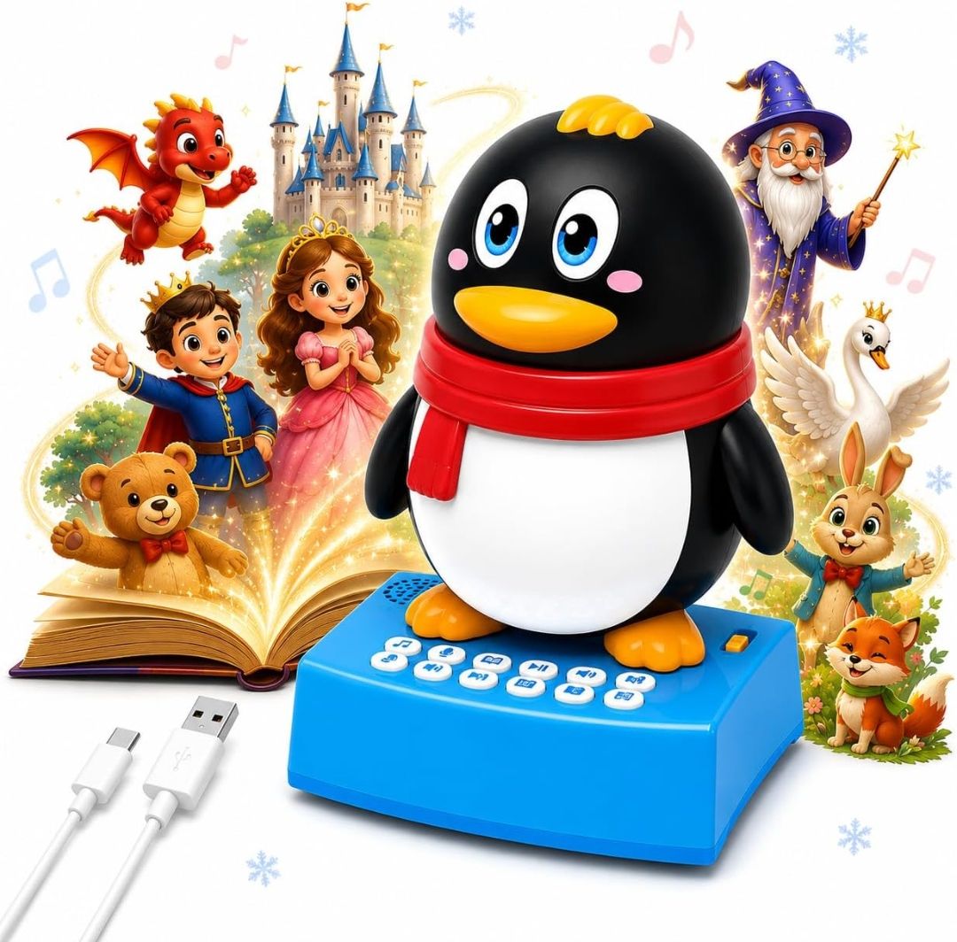 Pengo the Dancing Penguin & Musical Toy for Kids - Storytelling, Learning & Rhymes - Rechargeable Bluetooth Speaker, Record & Playback - Educational Gift for Boys & Girls 3+ Years (Red)