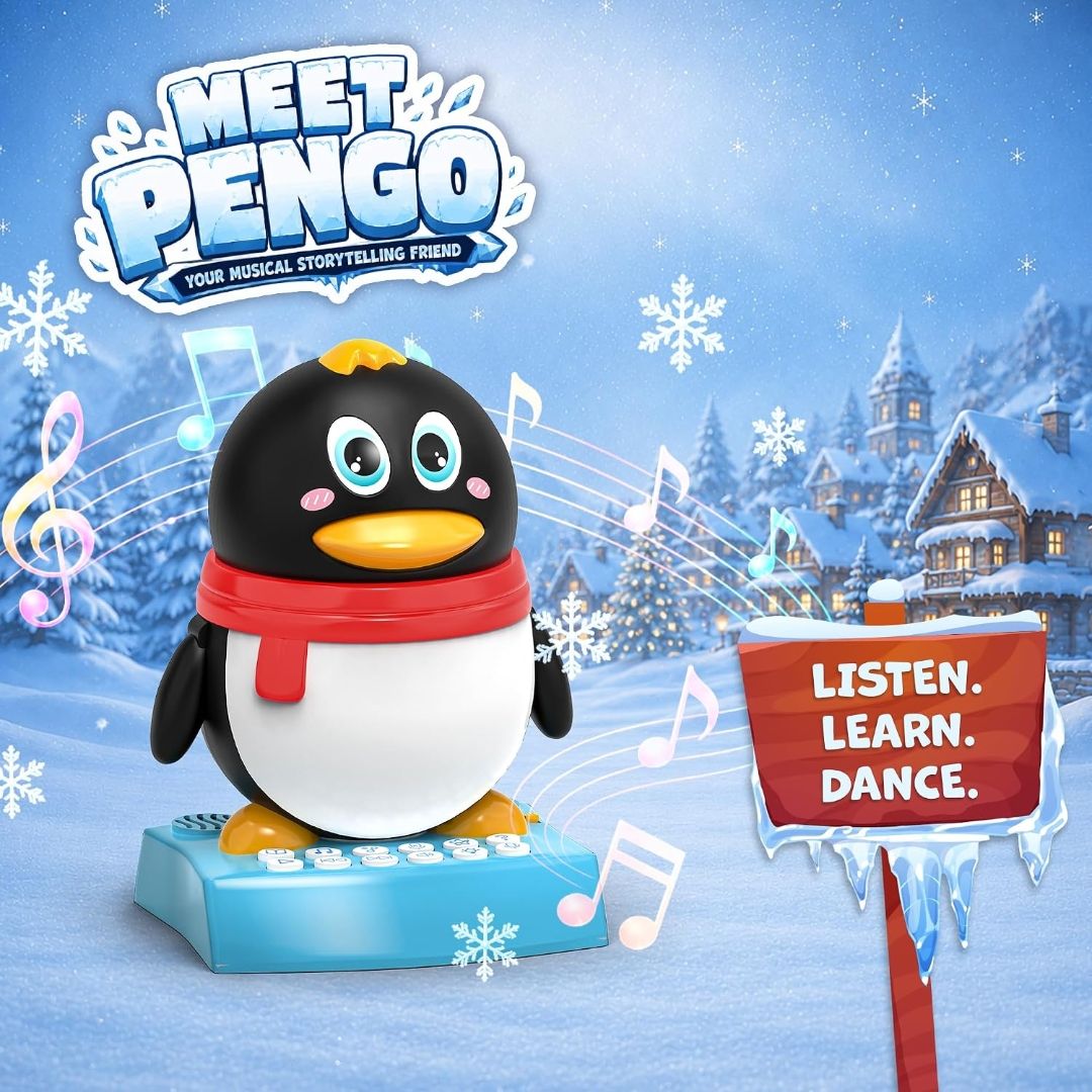 Pengo the Dancing Penguin & Musical Toy for Kids - Storytelling, Learning & Rhymes - Rechargeable Bluetooth Speaker, Record & Playback - Educational Gift for Boys & Girls 3+ Years (Red) view 2