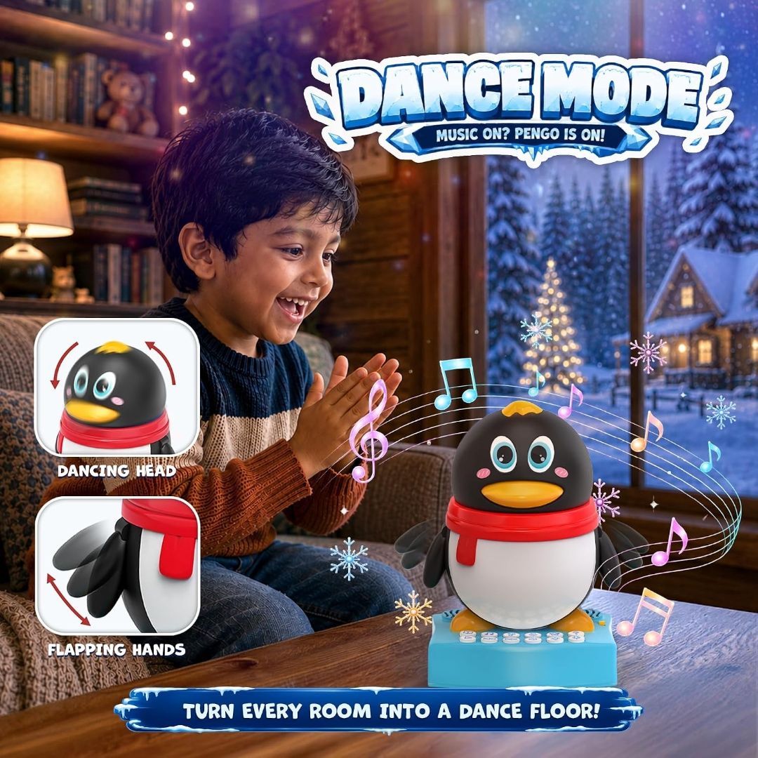 Pengo the Dancing Penguin & Musical Toy for Kids - Storytelling, Learning & Rhymes - Rechargeable Bluetooth Speaker, Record & Playback - Educational Gift for Boys & Girls 3+ Years (Red) view 5