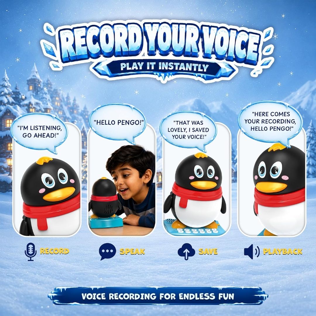 Pengo the Dancing Penguin & Musical Toy for Kids - Storytelling, Learning & Rhymes - Rechargeable Bluetooth Speaker, Record & Playback - Educational Gift for Boys & Girls 3+ Years (Red) view 4