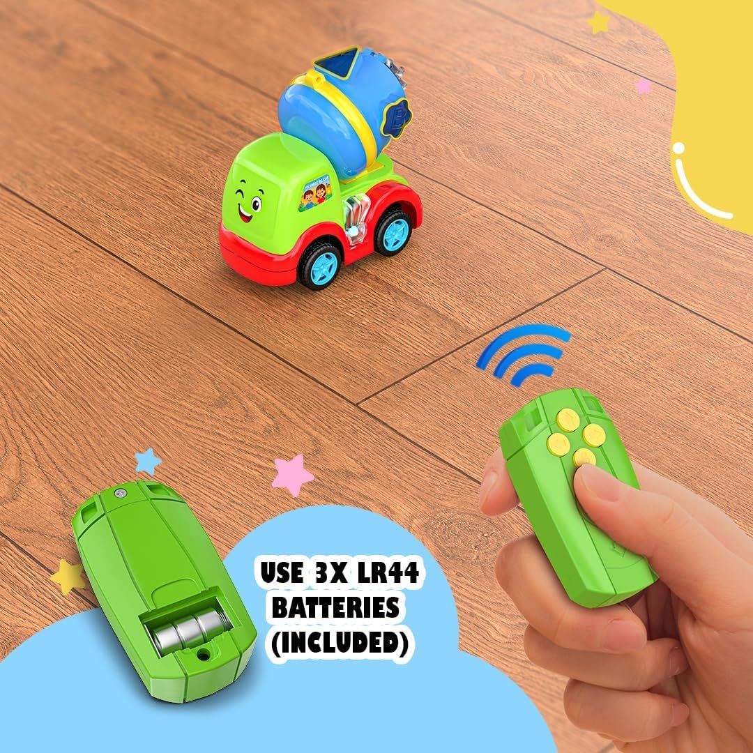 Mirana My First RC Car Toy for Kids - USB Type-C Rechargeable Bulldozer, Excavator, Crane Vehicle - Drop Shapes into Correct Spots Design - for Boys & Girls 1+ Years (Mixo) view 2