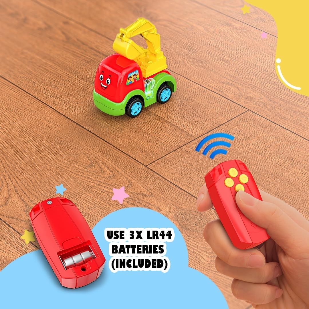 Mirana My First RC Car Toy For Kids - USB Type-C Rechargeable Bulldozer, Excavator, Crane Vehicle - Drop Shapes Into Correct Spots Design - Gift Or Boys & Girls 1+ Years (Crano), view 6