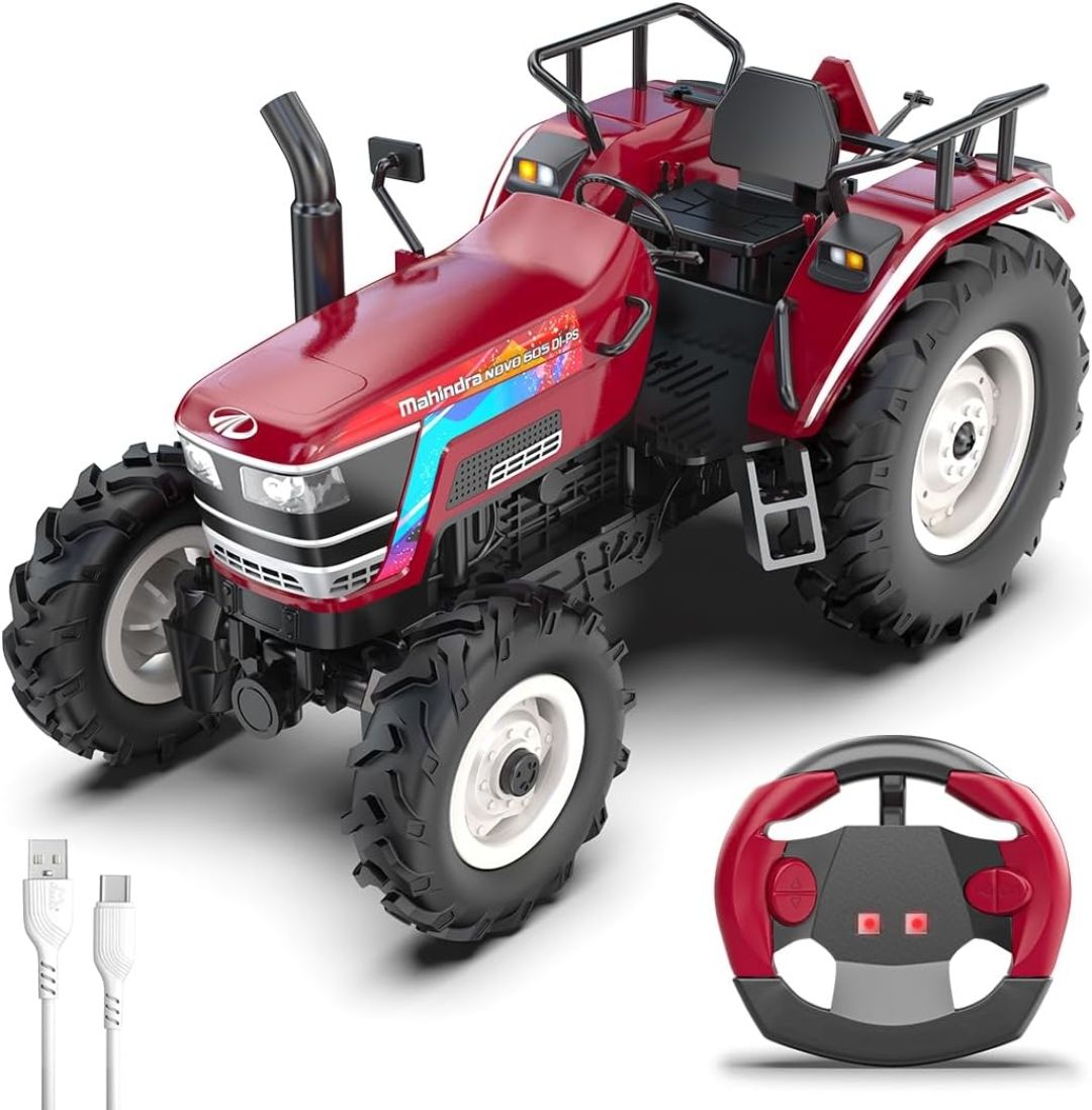 Mirana Mahindra NOVO RC Tractor Toy for Kids | Remote Controlled Truck | Type-C USB Rechargeable | Original Licensed Model Vehicle | Gift for Boys & Girls 3+ Years (NOVO)