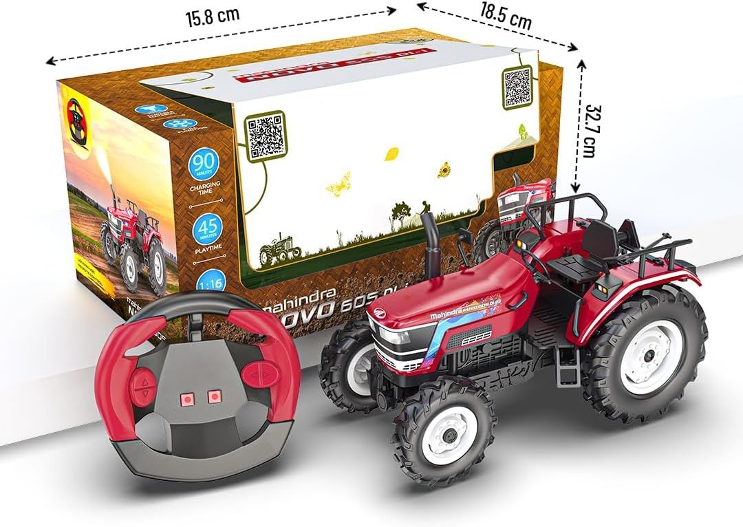 Mirana Mahindra NOVO RC Tractor Toy for Kids | Remote Controlled Truck | Type-C USB Rechargeable | Original Licensed Model Vehicle | Gift for Boys & Girls 3+ Years (NOVO) view 5