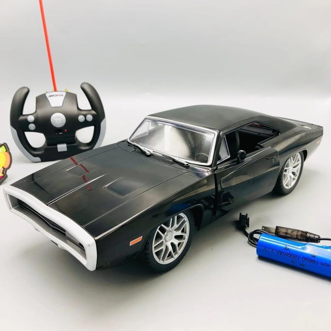 1970 Dodge Muscle Car RC – High-Speed 2.4GHz Remote Control with Lights & Opening Doors – Ultimate Fast & Furious Toy for Boys (Multi Color)