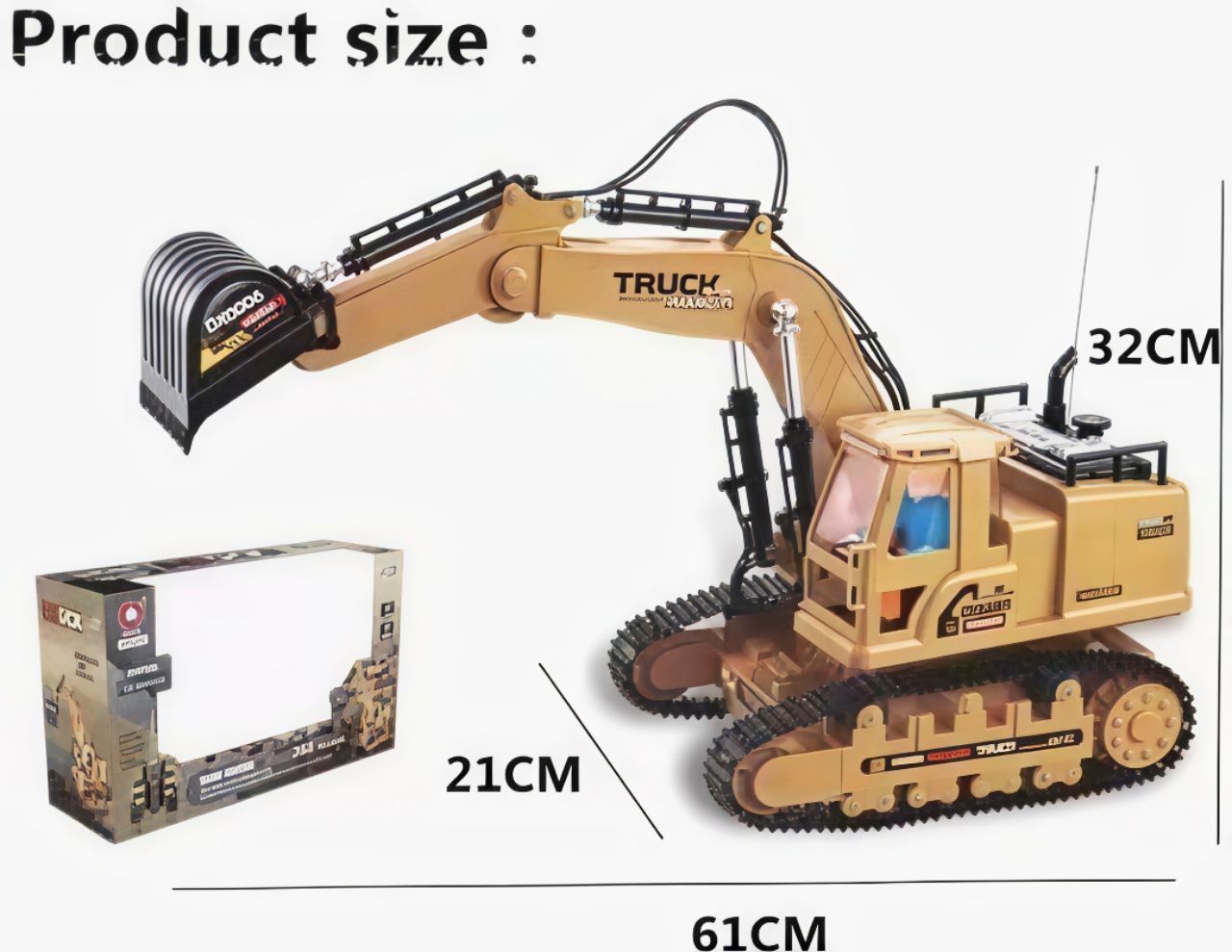 RC Excavator Toy with Smoke Spray Effect view 2