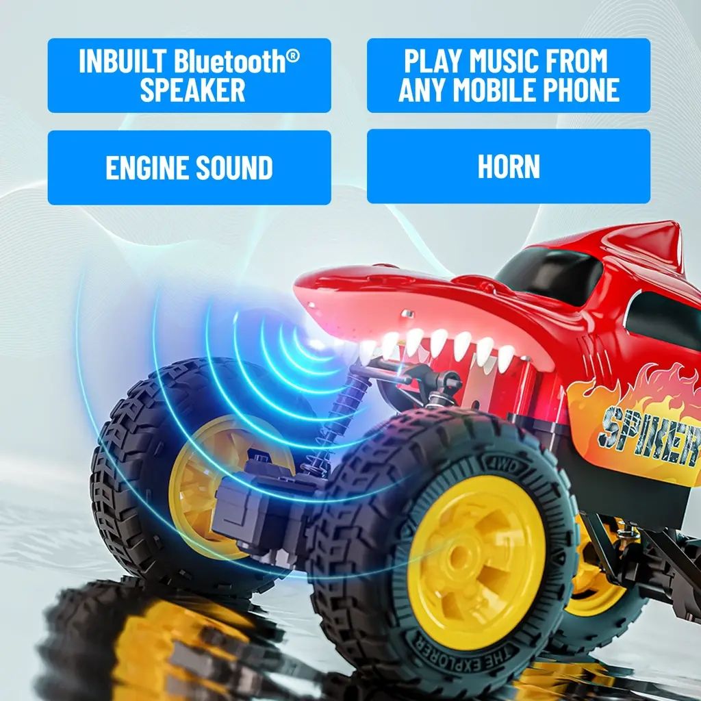 Spiker App and Remote Control Car- In-Built Bluetooth Speaker, Compatible With AR Games, 2000 mAh Li-ion Rechargeable Battery, RGB Headlights, Spring Suspension view 8