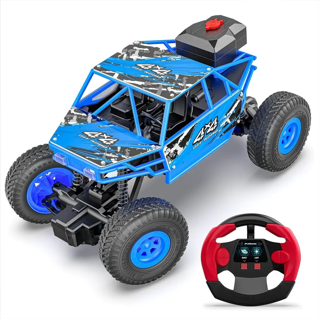 Duster 2x2 All Wheel Drive Remote Control Monster Truck - 50m+ Remote Control Range, 2000 mAh Rechargeable Battery, Luminous Headlights,