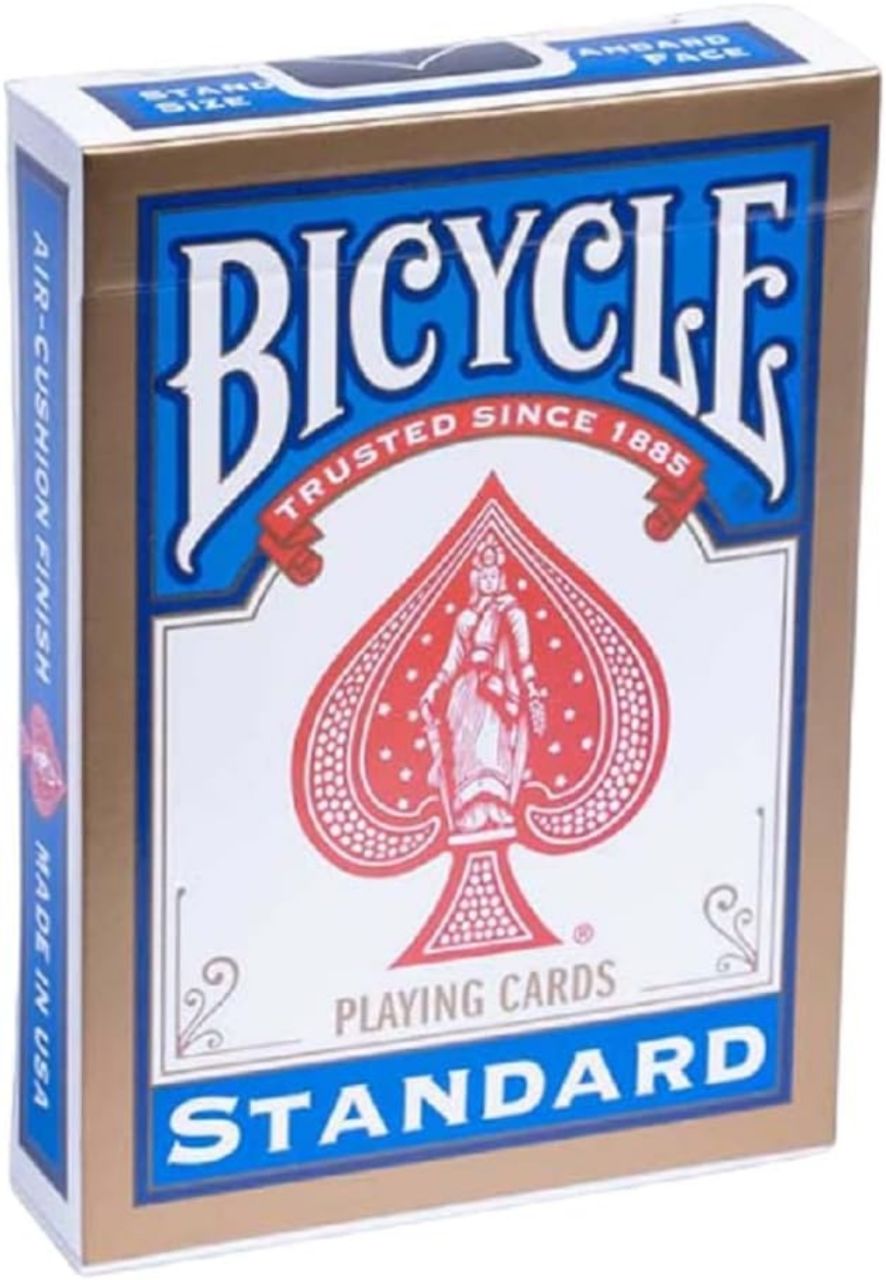 Bicycle Standard Playing Cards (Gold Border Tuck) Edition Poker Magic Rider Back Standards Size Deck, Blue view 9