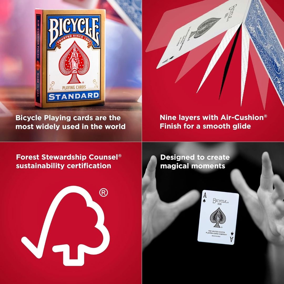 Bicycle Standard Rider Back Playing Card Game - Pack of 2 for All Ages, Standard Rider Back Playing Cards - Pack of 2,for Adult view 5