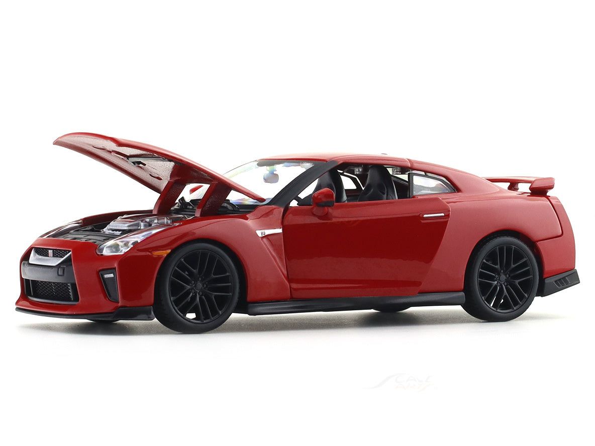 2017 Nissan GT-R R35 Red 1:24 Bburago with Acrylic Case Licensed Diecast Scale Model Car Collectible view 3