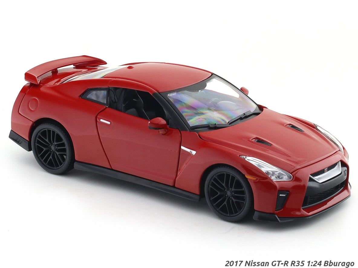 2017 Nissan GT-R R35 Red 1:24 Bburago with Acrylic Case Licensed Diecast Scale Model Car Collectible view 7