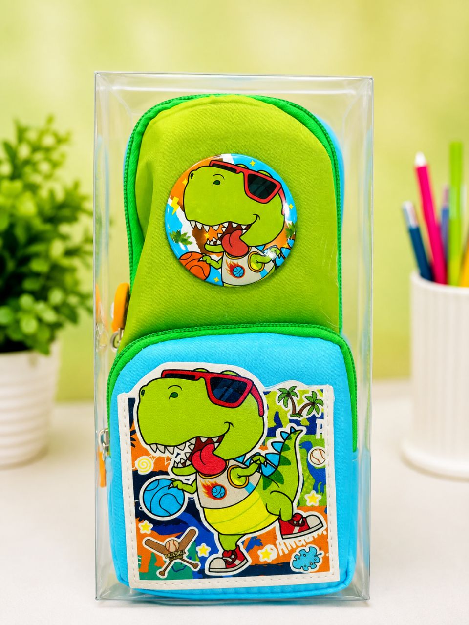 Dino Print School / Pencile Pouch | PP325 view 2