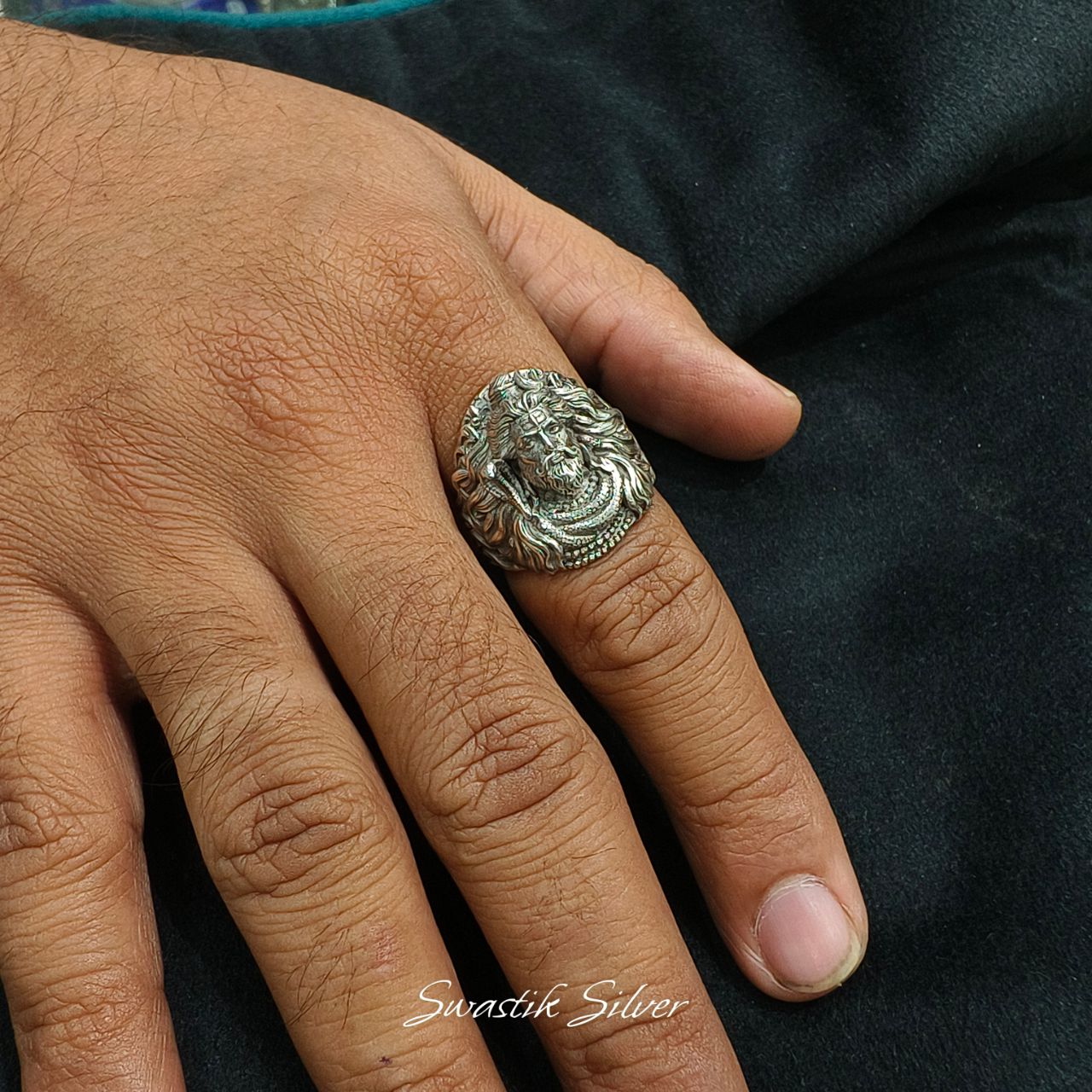 Lord Shiva Silver Ring view 10