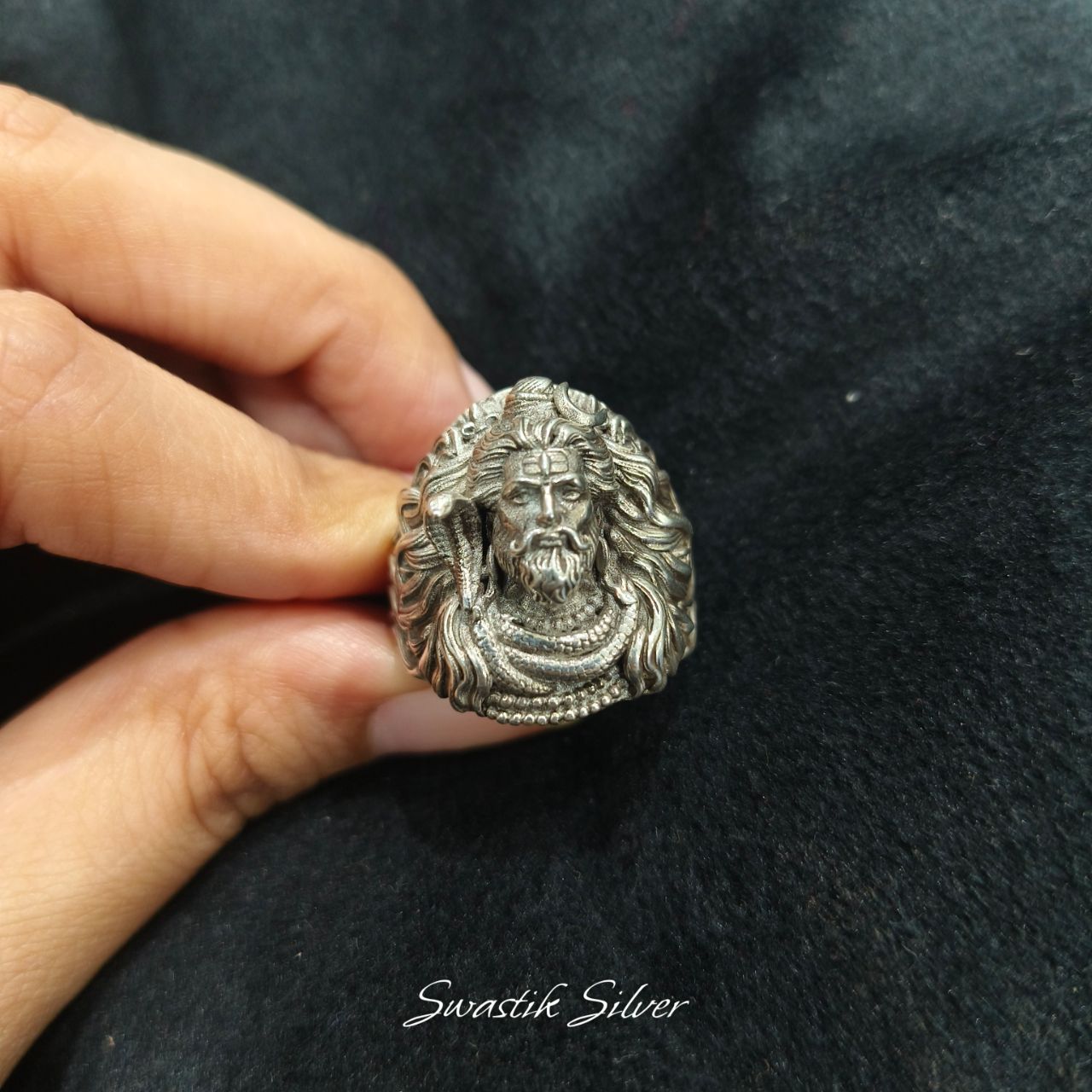 Lord Shiva Silver Ring view 9